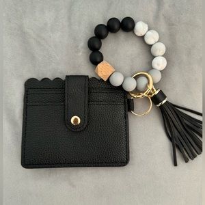Silicone Beaded Bracelet Wristlet Keychain